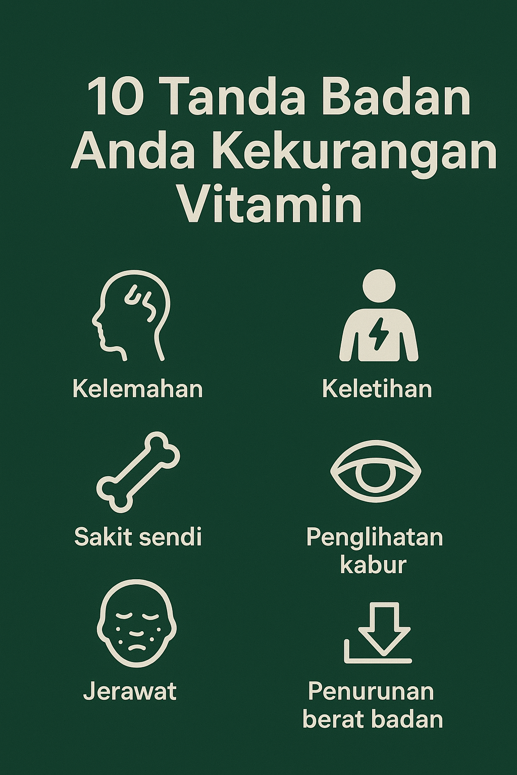 10 Tanda Badan Anda Kekurangan Vitamin
