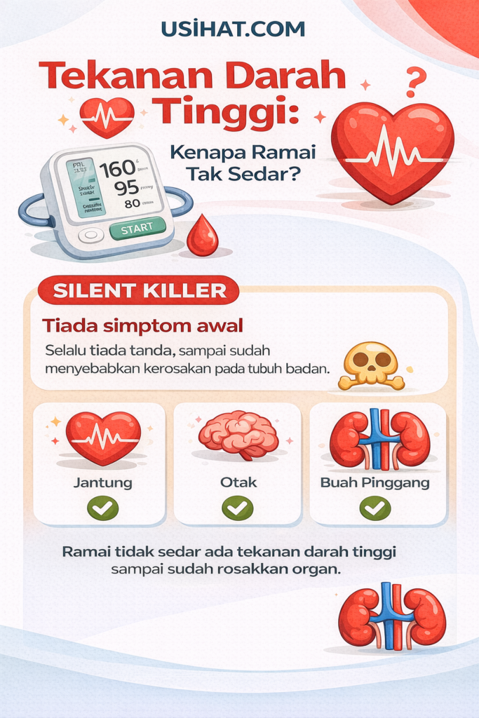 Punca Tekanan Darah Tinggi: Kenapa Ramai Tak Sedar Mereka Menghidapinya
